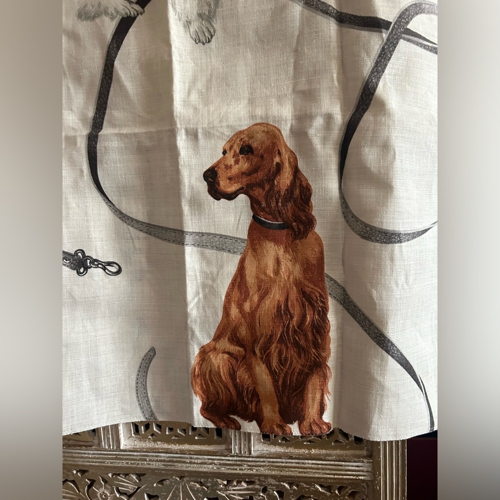 Lee Jofa "Unleashed" design by Eric Cohler, Irish Setters Poodles linen blend - Picture 2 of 7